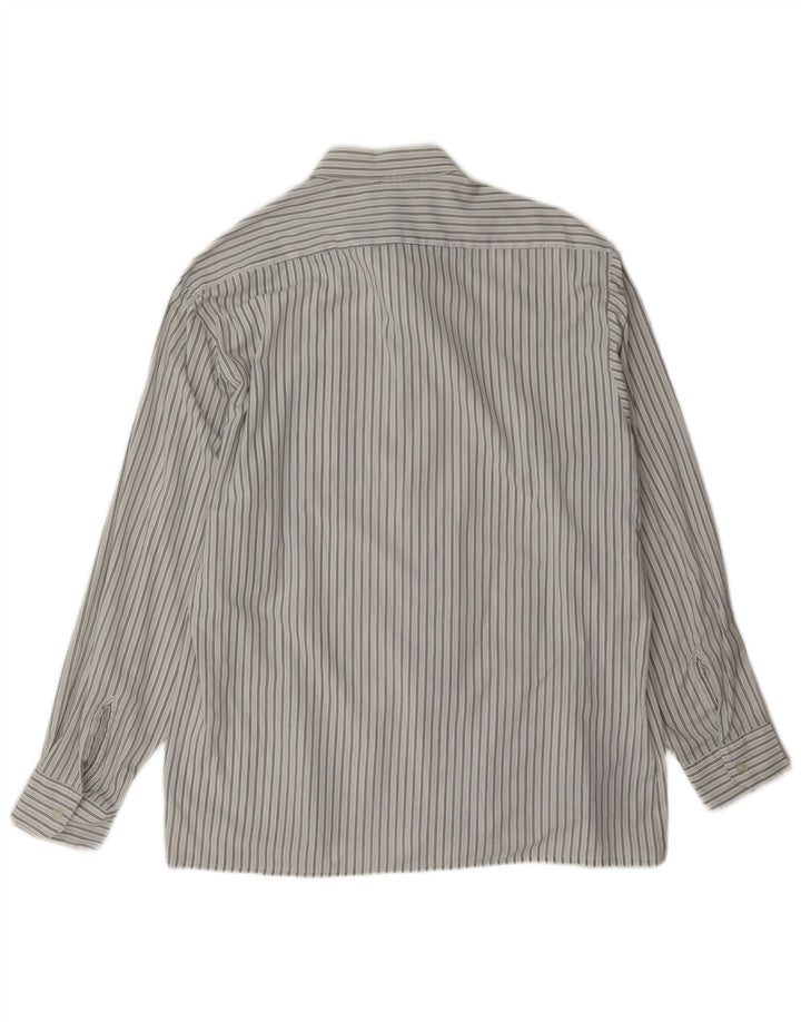 Vintage Mens Shirt Size 16 1/2 42 Large White Striped Polyester