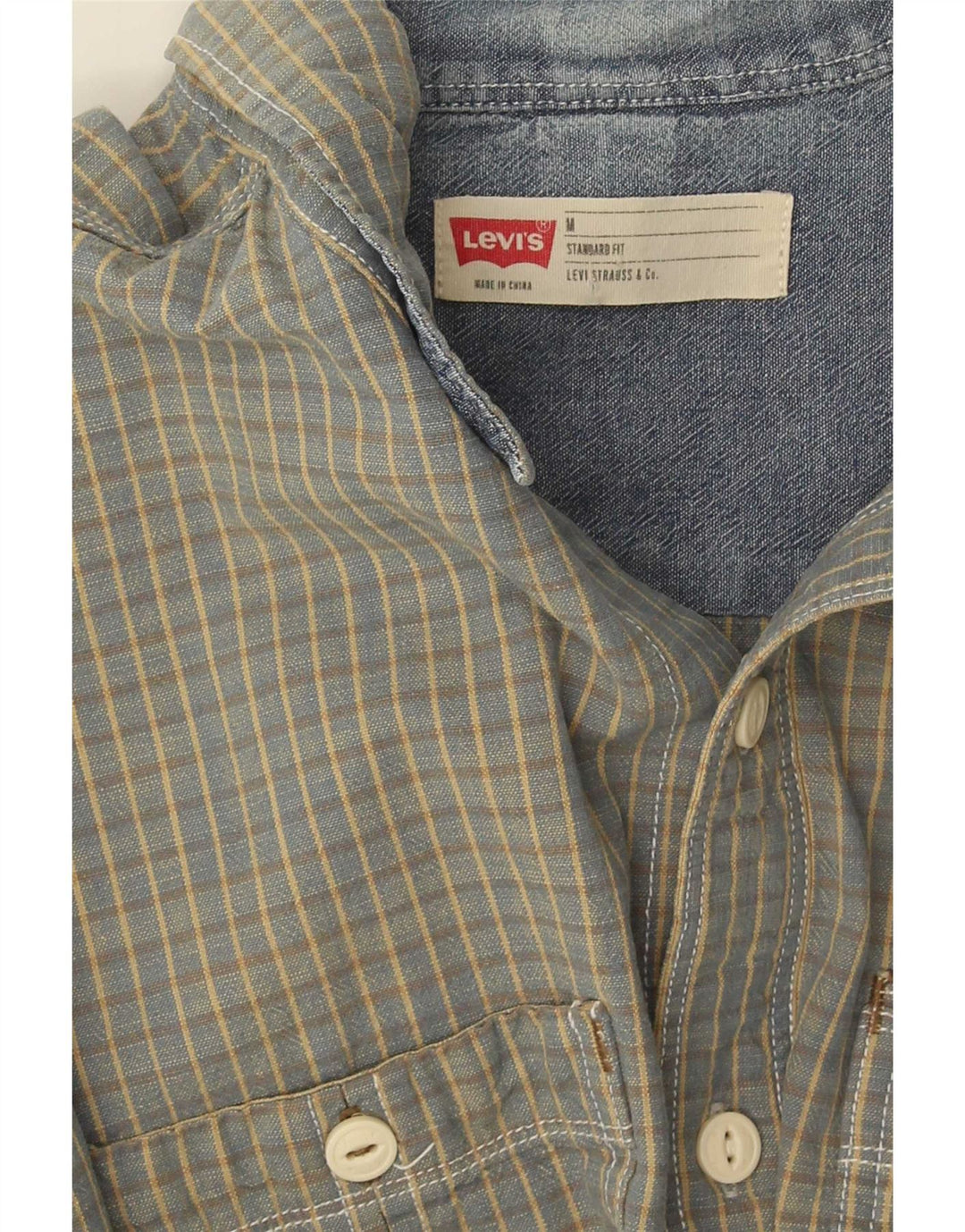 Levi's Herren-Hemd in Standard-Passform, mittelblau kariert