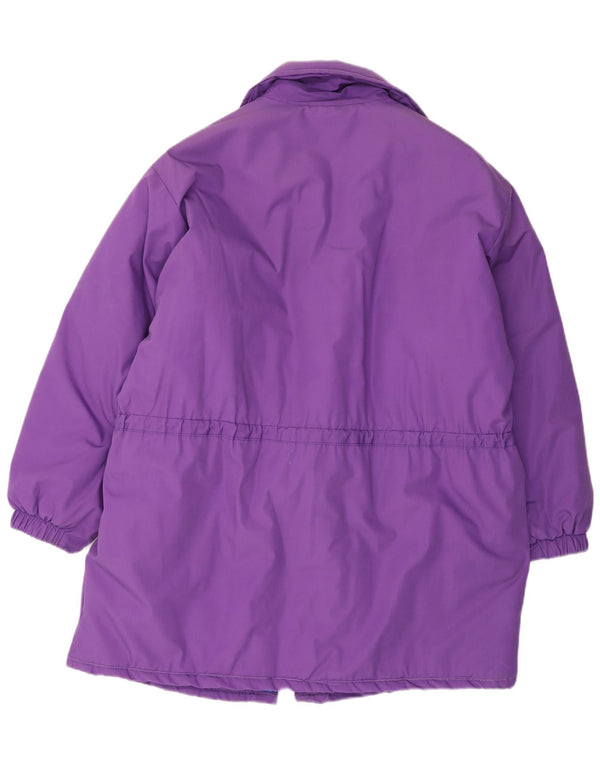 Vintage ženski podstavljeni kaput UK 18 XL ljubičasti poliester