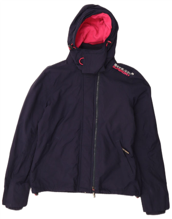 SUPERDRY Womens Windcheater Windbreaker Jacket UK 16 Large Navy Blue