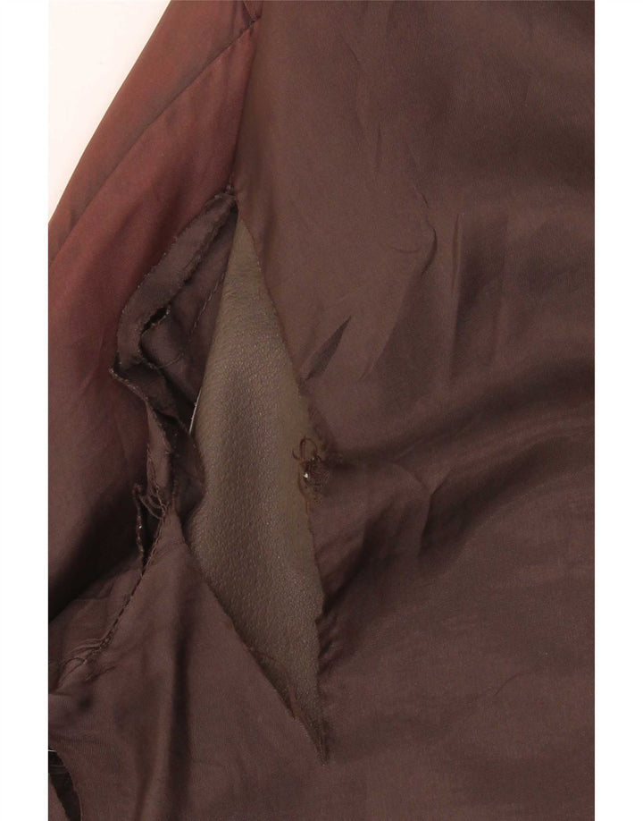 ELENA MIRO Veste en daim surdimensionnée pour femme UK 14 Grand cuir marron