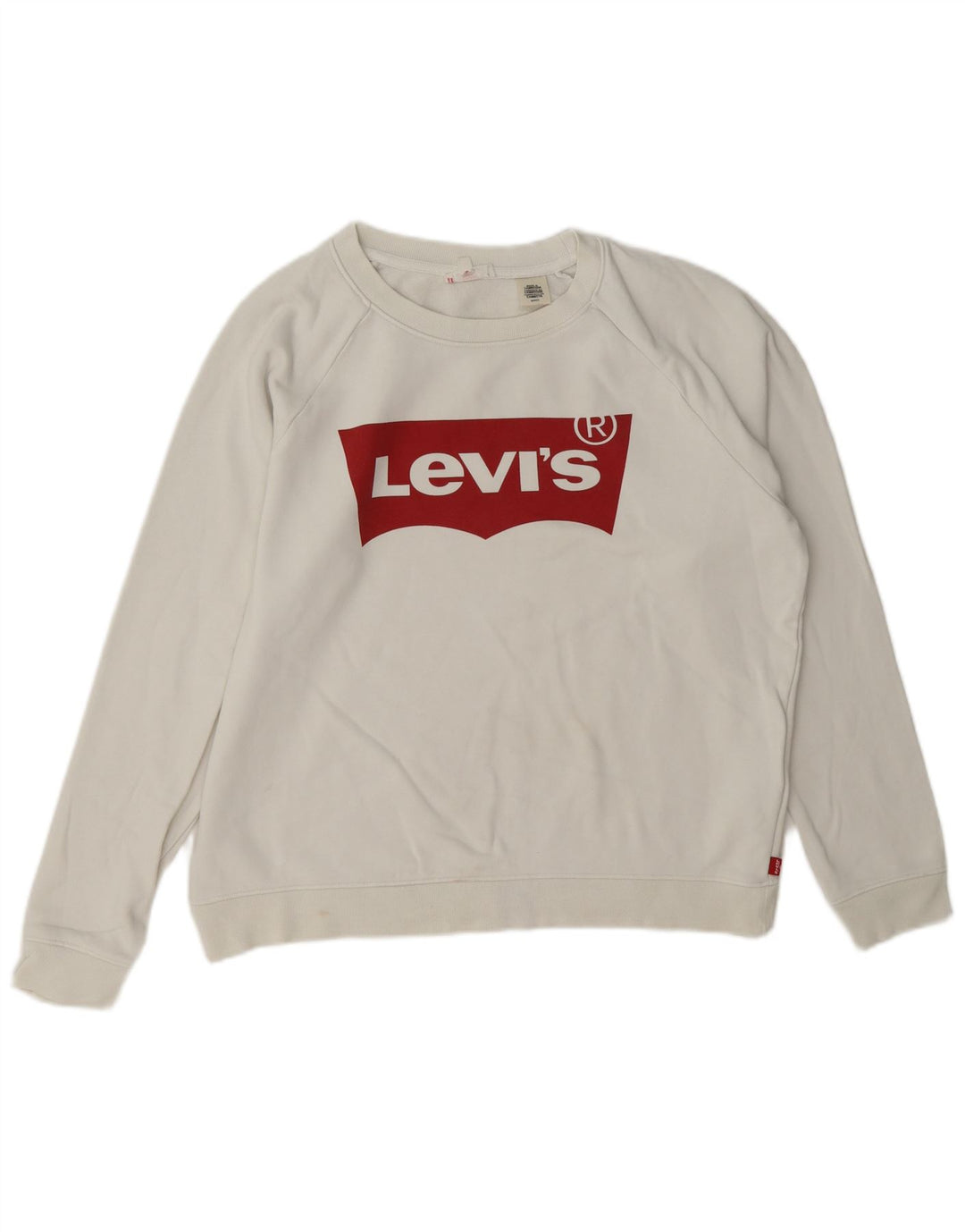 Levi's Womens Graphic Oversized Sweatshirt Jumper UK 10 Small White Cotton