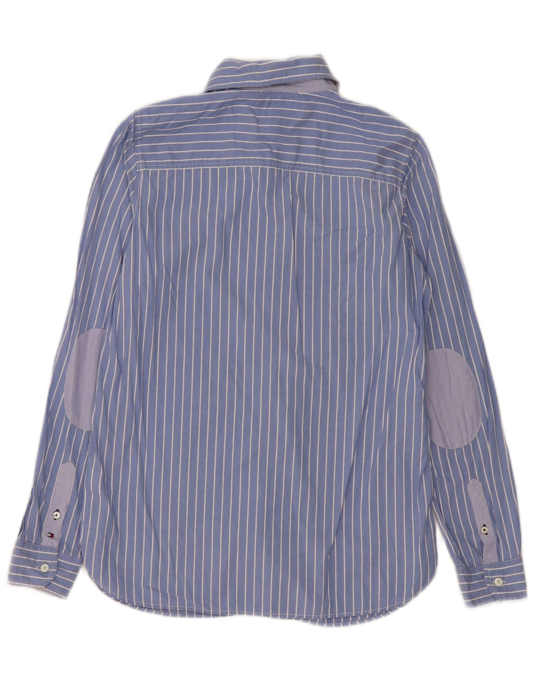 Tommy Hilfiger Womens Shirt US 6 Medium Blue Pinstripe Cotton