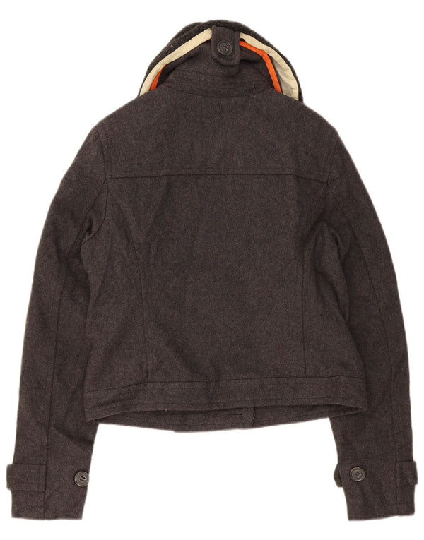 Jaqueta bomber feminina Superdry UK 14 lã cinza médio