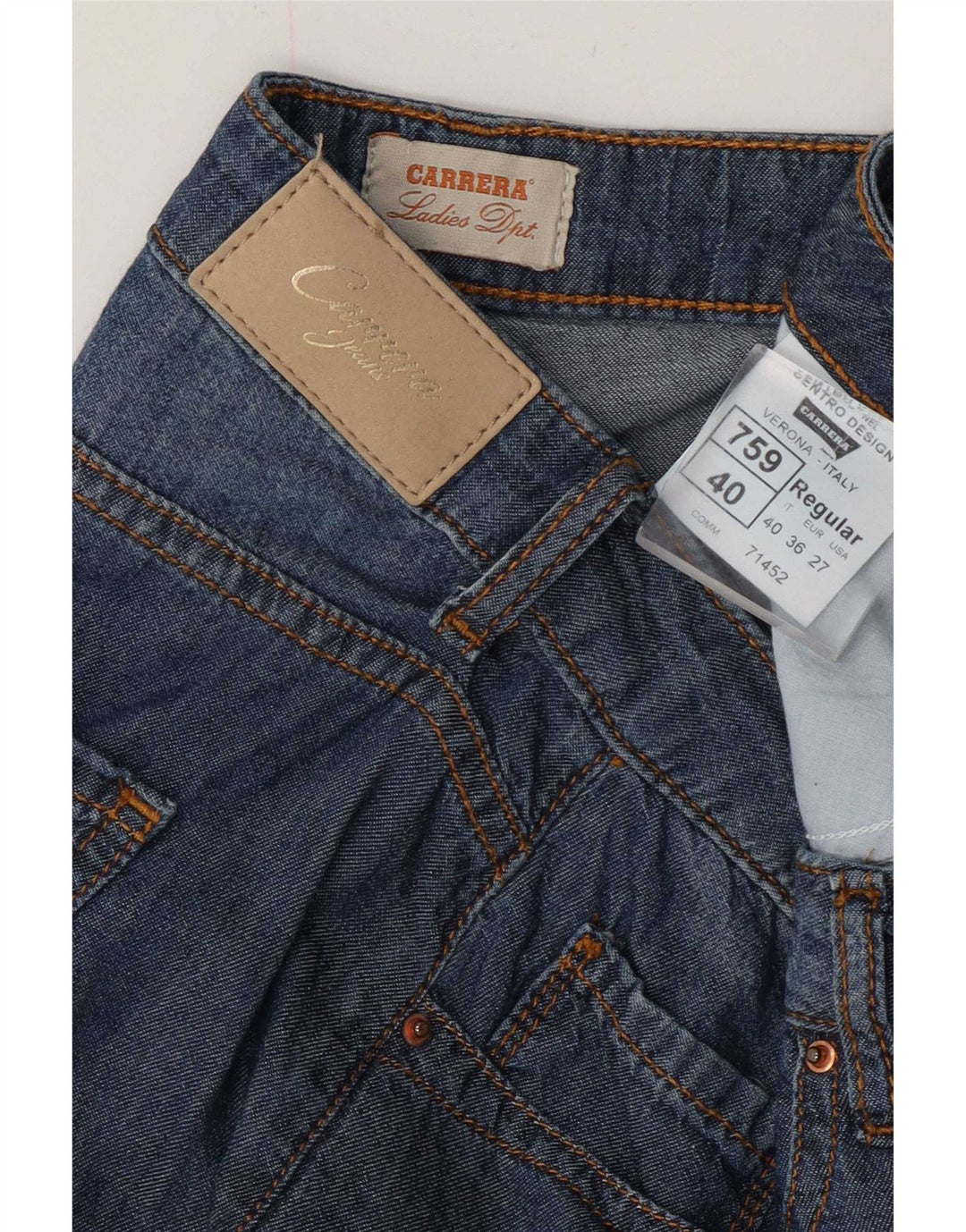Carrera Damen Jeansshorts W27 Small Blaue Baumwolle