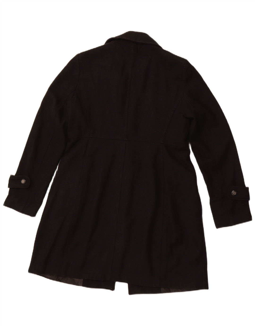 ZARA Womens Overcoat UK 14 Large Black Wool