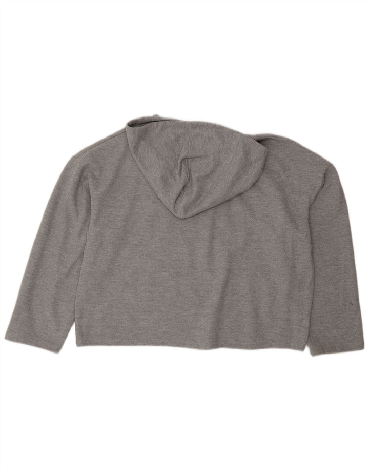 Zara Dame Hooded Oversized Top Langærmet UK 14 Medium Grey Spotted