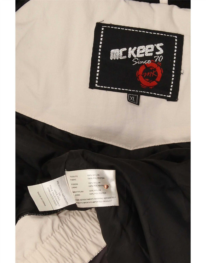 Jaqueta de esqui masculina MC Kee UK 42 XL branco colorblock nylon
