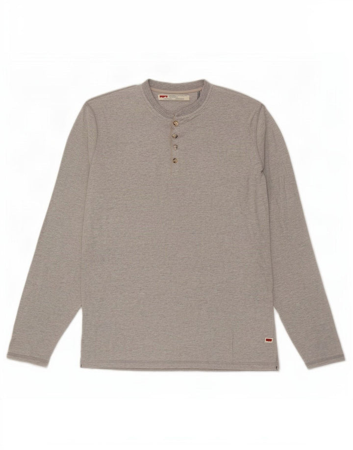 Levi's Maglia da uomo con vestibilità standard, manica lunga, grigio medio chiazzato
