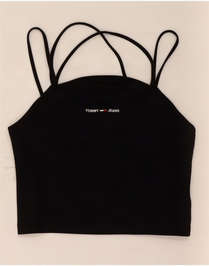 Tommy Hilfiger Dame Crop Halter Top UK 12 Medium Black