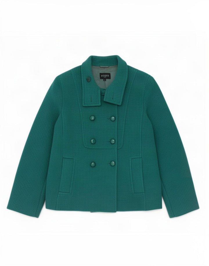 Hobbs Womens Pea Coat UK 14 Large Green Wool