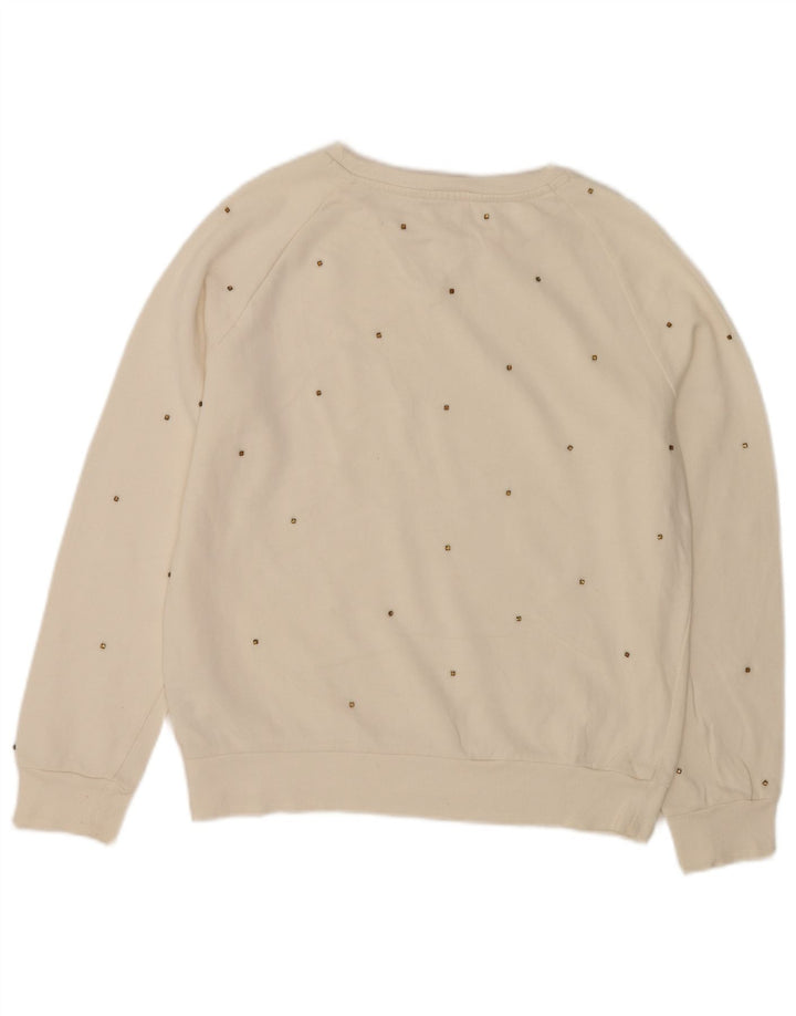 Zara Womens Sweatshirt Jumper UK 10 Small White Cotton