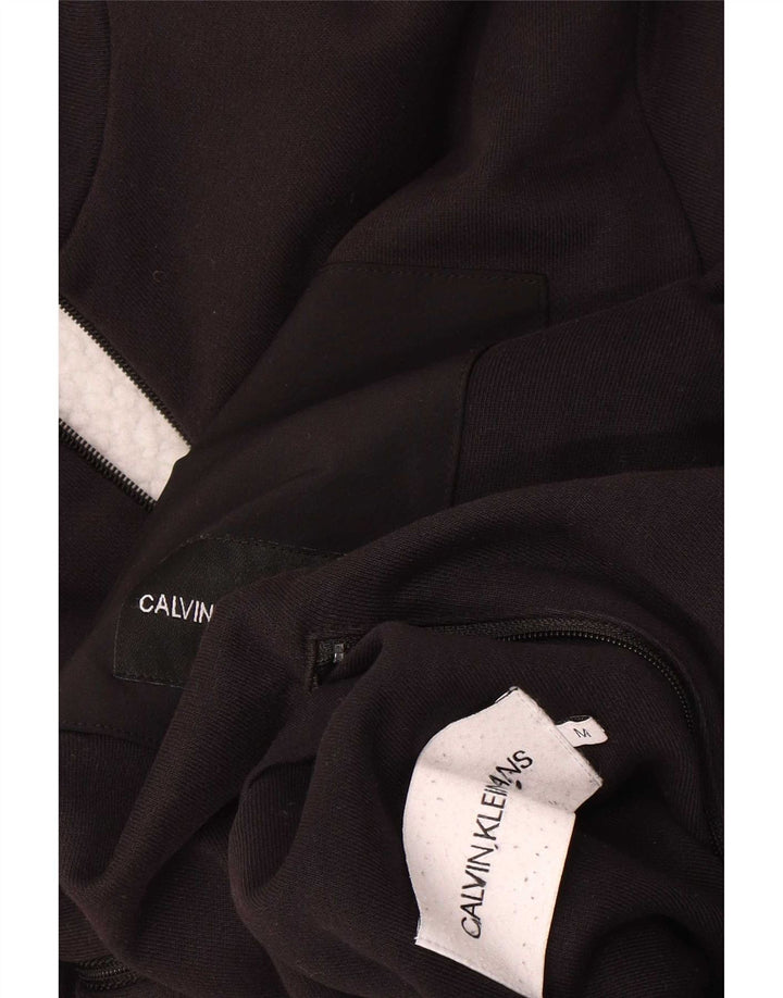 Calvin Klein Jeans Mens Sherpa Jacket UK 38 Medium Black Cotton
