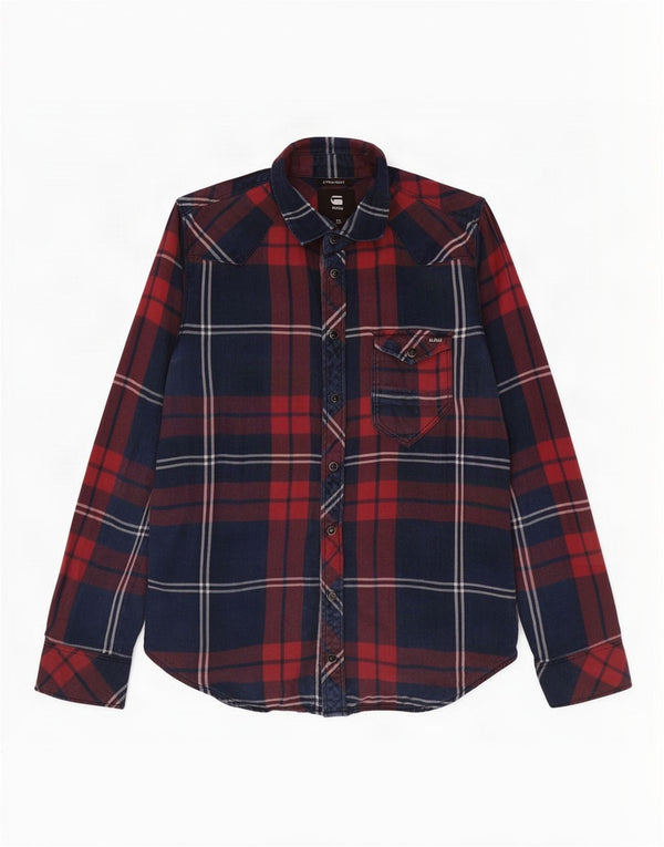 G-Star Mens Flannel Shirt XS Multicoloured Plaid Cotton