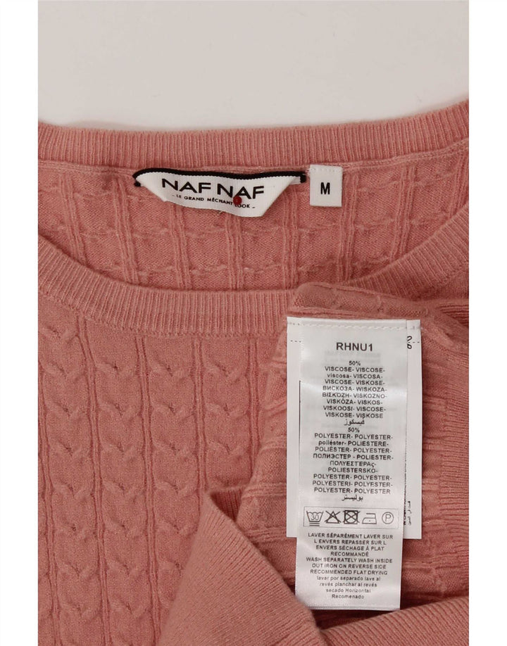 Naf Womens Boat Neck Jumper Sweater UK 12 Medium Pink Viscose