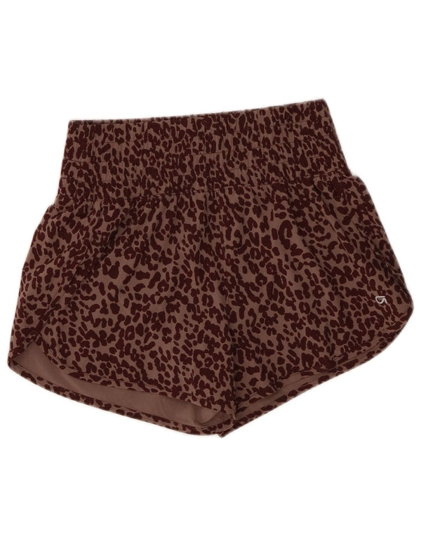Gap Short de sport pour femme UK 4 XS Marron Imprimé animal Polyester