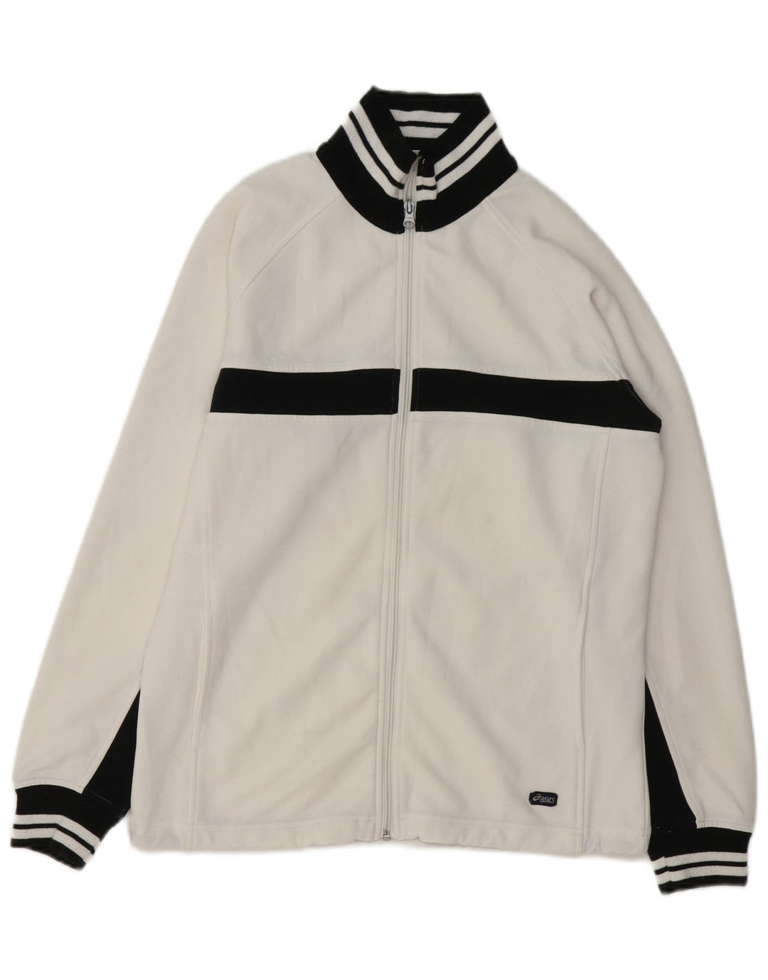 ASICS Mens Tracksuit Top Jacket Small White Striped