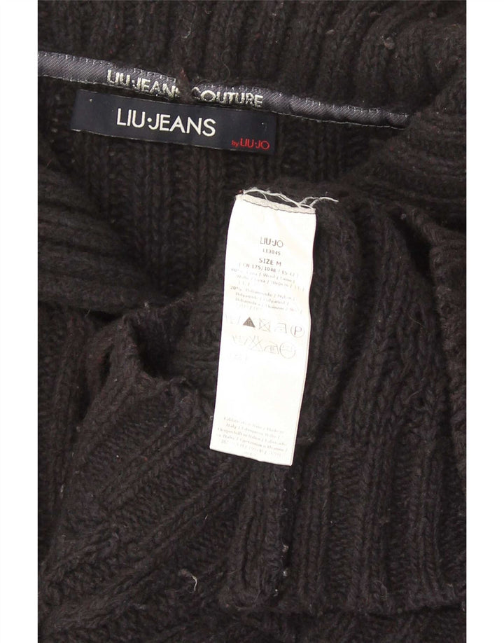 Liu Jo Mens Button Neck Jumper Sweater Medium Navy Blue Wool