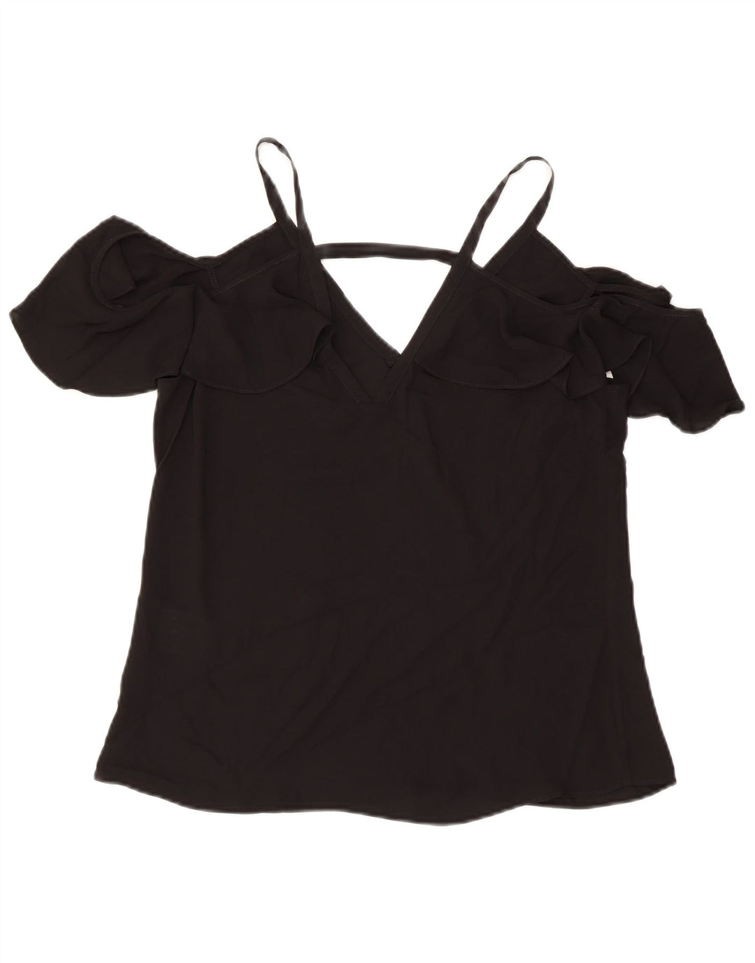 BCBGMAXAZRIA Dame Off Shoulder Top UK 2 2XS Sort Polyester