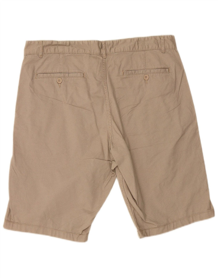 CELIO Mens Chino Shorts EU 44 Large W34  Beige Spotted