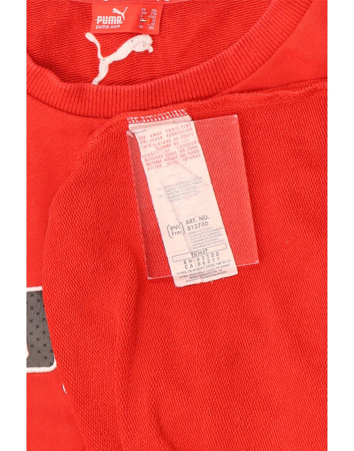 Puma Mens Graphic Sweatshirt Jumper 2XL Red Cotton