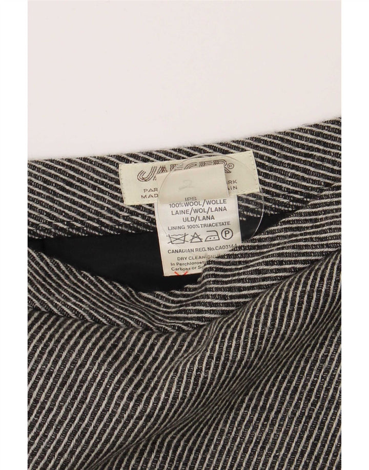 Jaeger Damen Bleistiftrock UK 14 Medium W28 Grau gestreifte Wolle