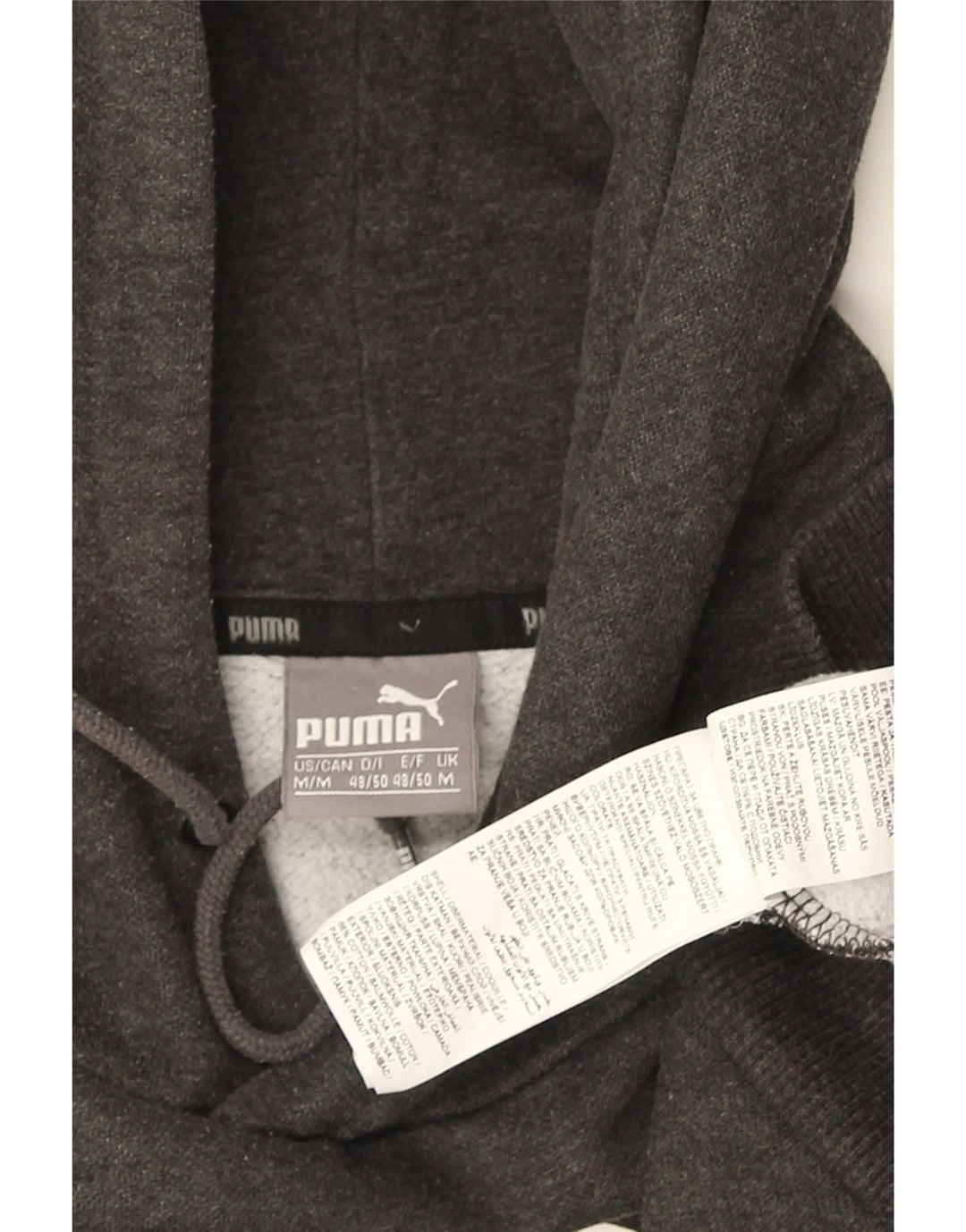 Felpa con cappuccio grafica PUMA da uomo in cotone grigio medio