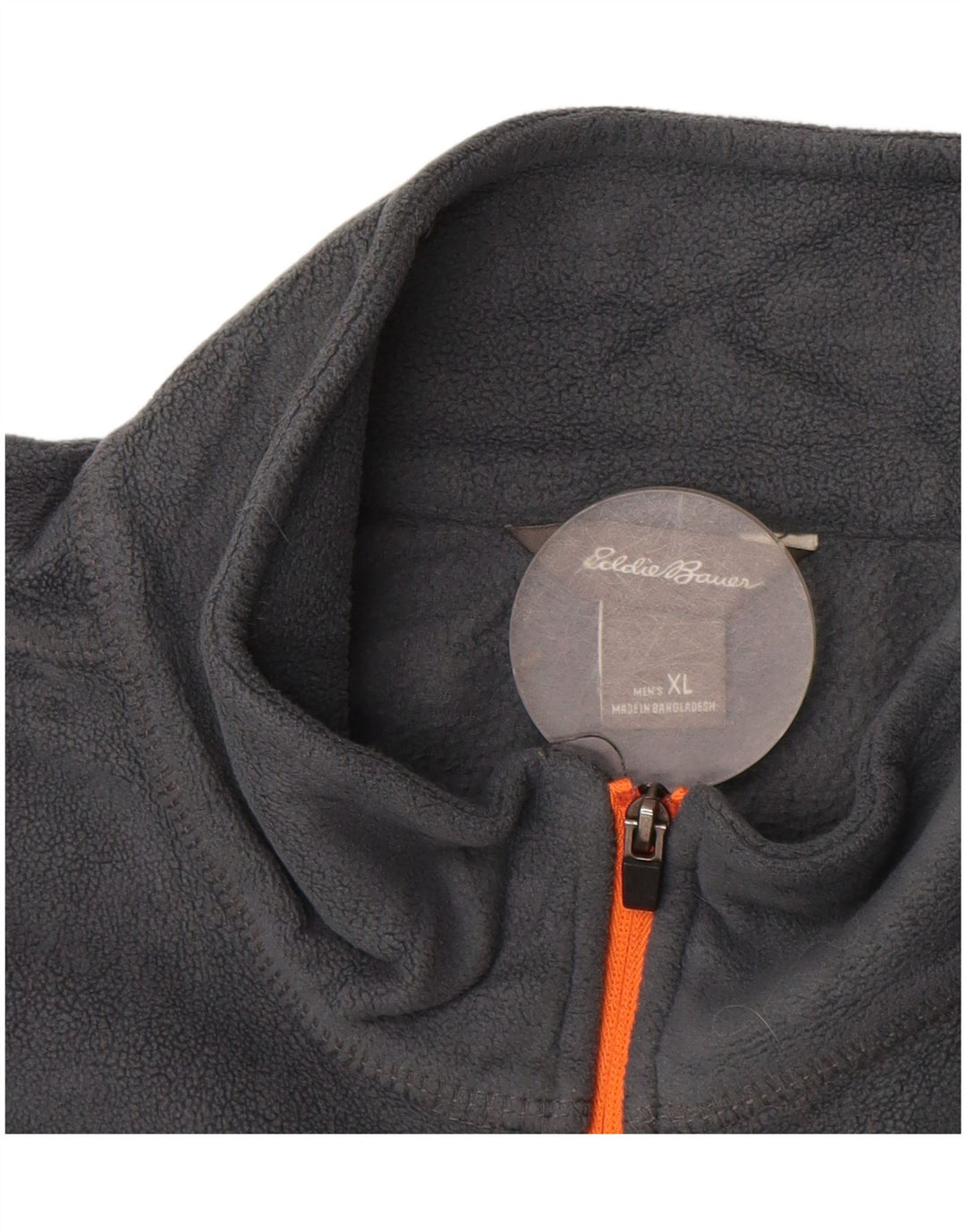 Eddie Bauer Mens Zip Neck Fleece Jumper XL Grey Polyester