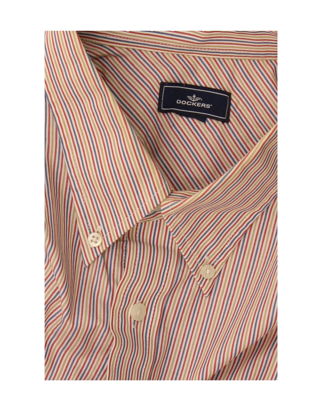DOCKERS Mens Shirt XL Multicoloured Pinstripe Vintage Dockers and Second-Hand Dockers from Messina Hembry 