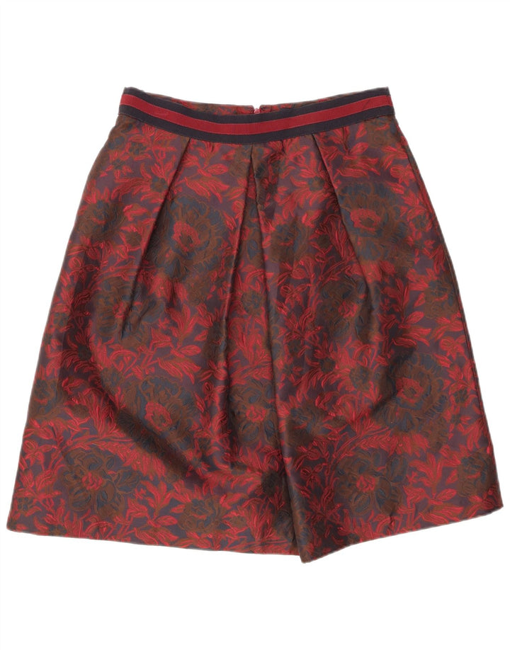 LUISA SPAGNOLI Womens A-Line Skirt IT 44 Medium W28  Red Floral Polyester