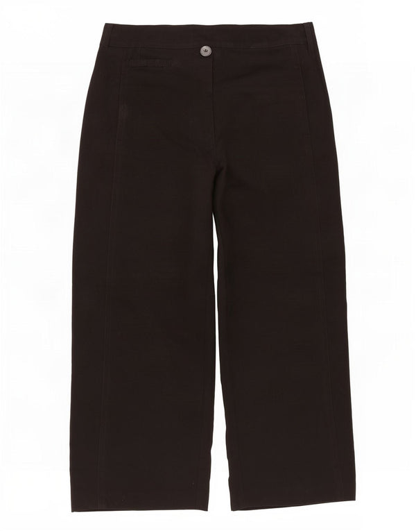Zara Mujer Pantalones Chinos De Pierna Ancha De Cintura Alta XL W32 L27 Negro