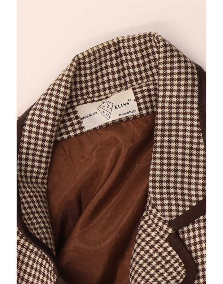 Palton pentru femei Alta Moda cu piept dublu UK 8 mic maro Houndstooth