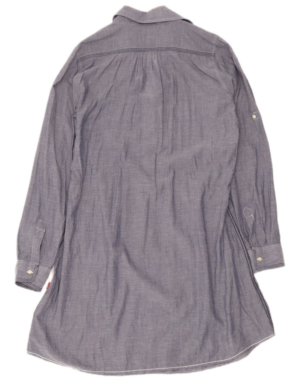 Kappa Dame Pullover Shirt Dress UK 14 Medium Blue Cotton