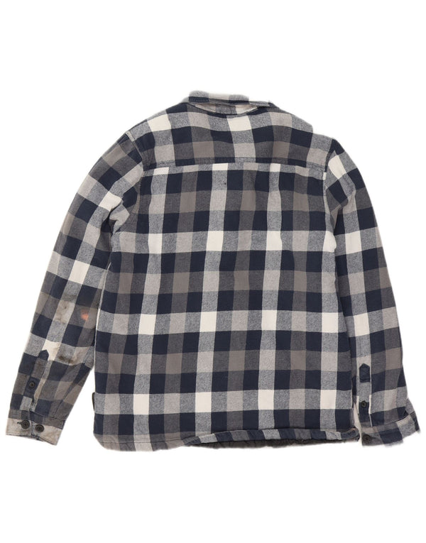 FRENCH CONNECTION Mens Lumberjack Flannel Shirt Medium Navy Blue Check