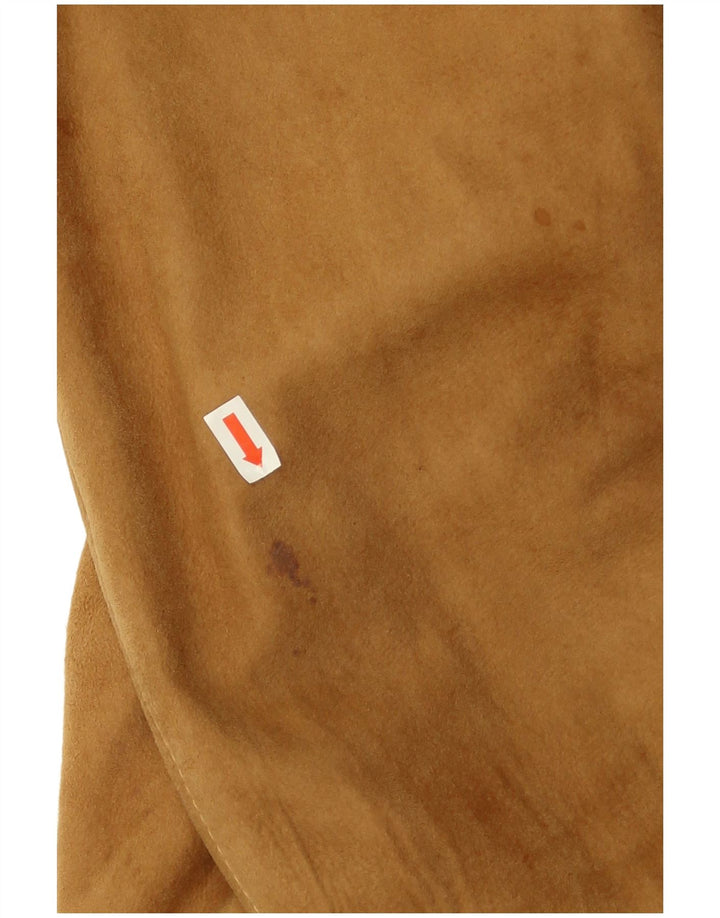 Maren Mens Suede Bomber Jacket UK 40 Large Beige Suede