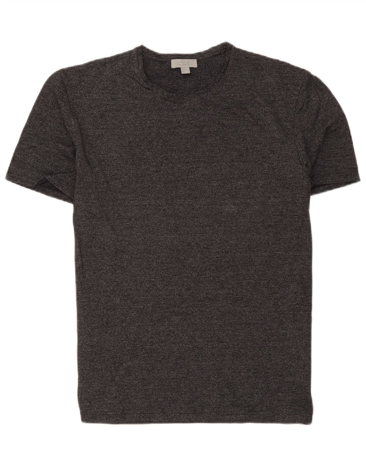 Cos Mens T-Shirt Top Medium Grey Flecked Cotton