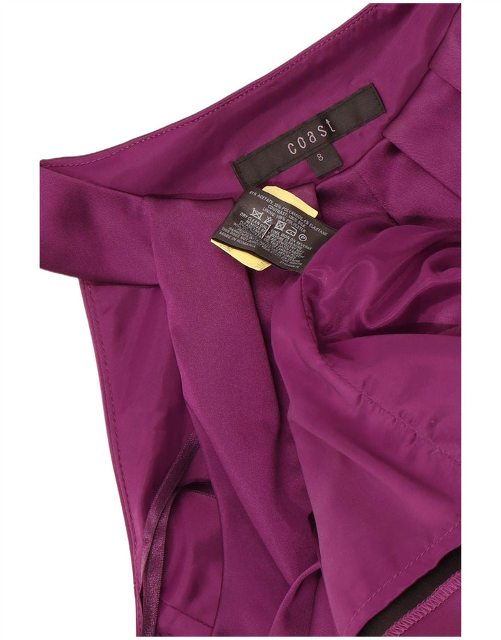 COAST Womens Sheath Dress UK 8 Small Maroon Acetate