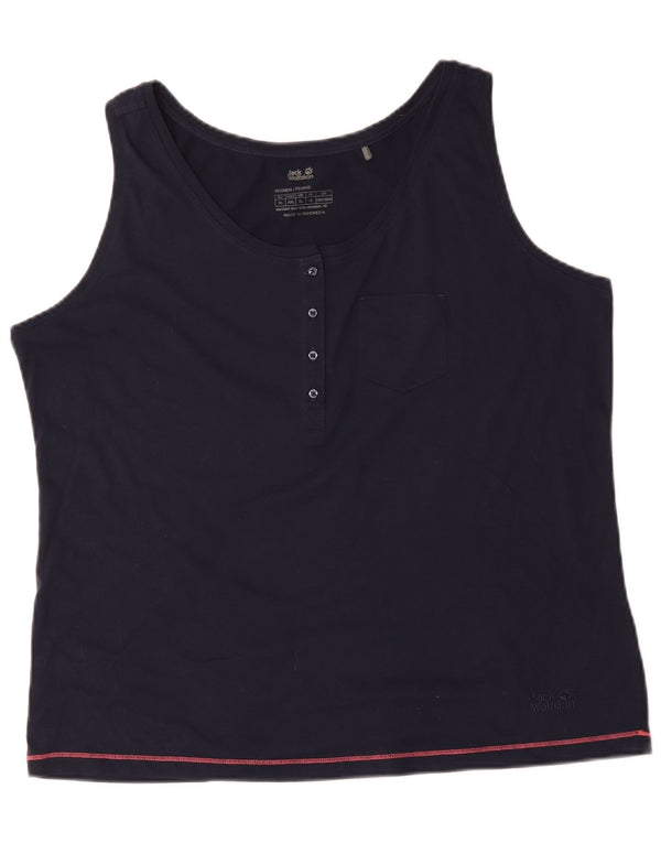 Jack Wolfskin Camiseta sin mangas para mujer UK 40 XL Algodón azul marino