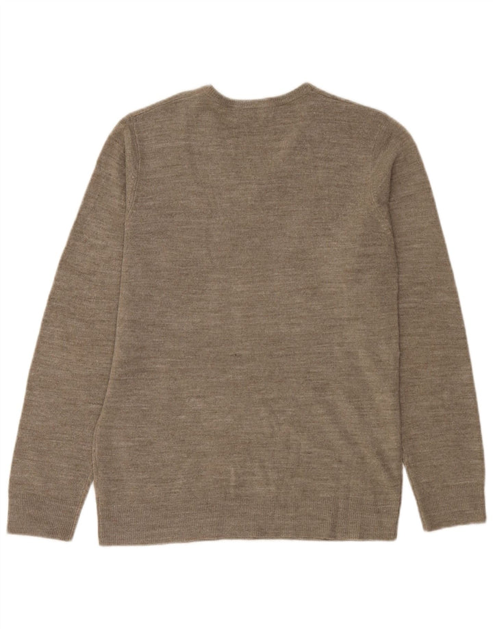 Marks & Spencer Mens V-Neck Jumper Sweater Small Beige Flecked Acrylic