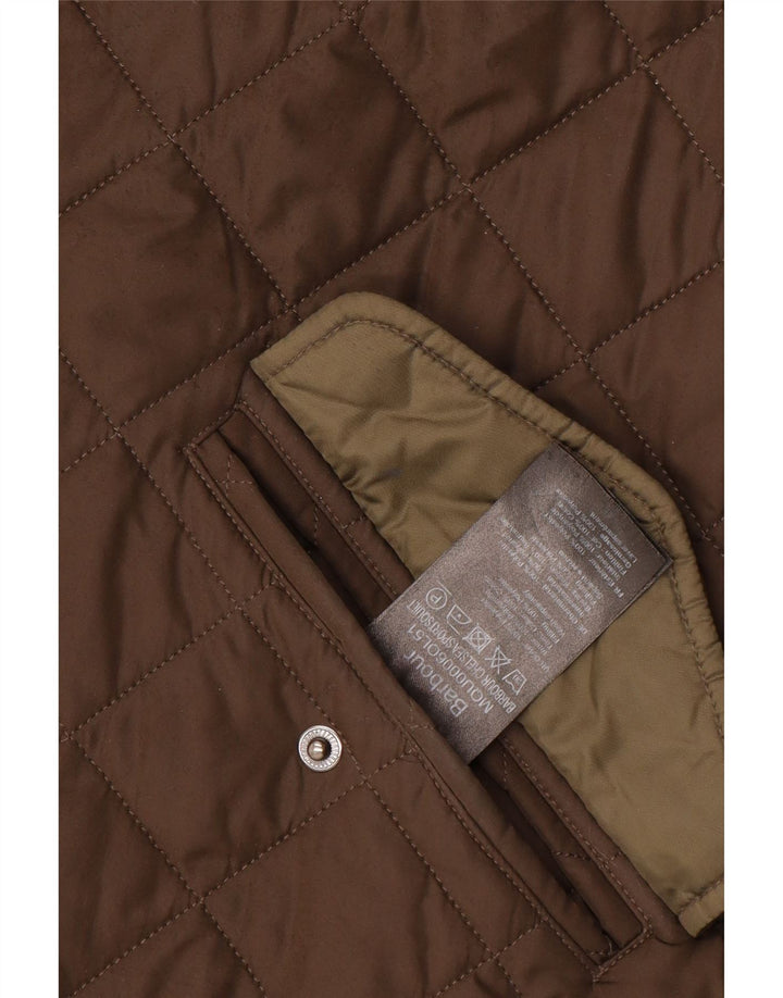 BARBOUR Mens Quilted Jacket UK 42 XL Brown Polyester