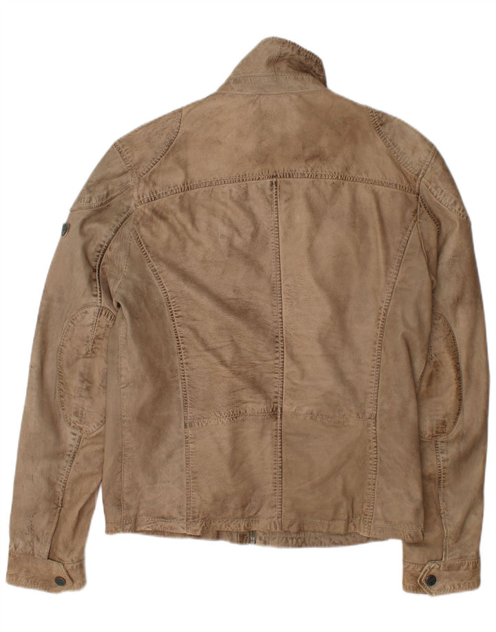 Gipsy Chaqueta de cuero para hombre UK 36 Small Beige