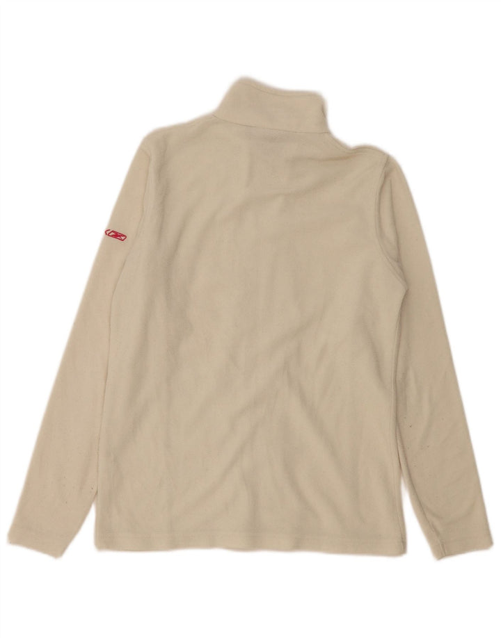 Reebok Womens Fleece Jacket UK 10 Small Off White Polyester