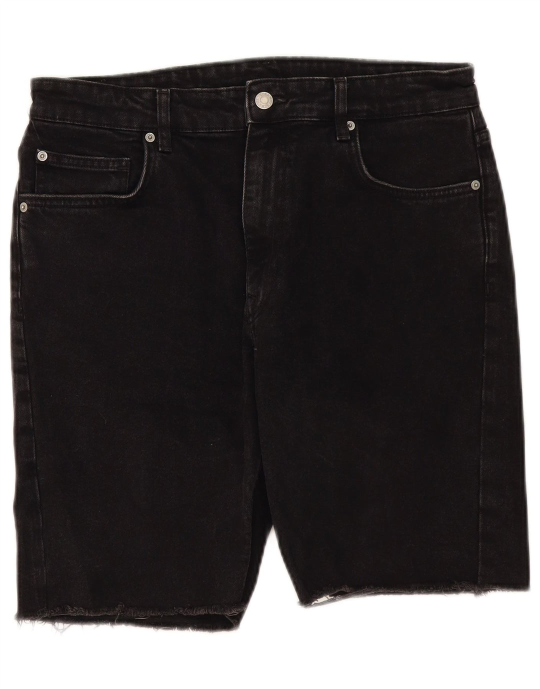 Zara Mens Shorts De Mezclilla EU 42 Grande W32 Negro