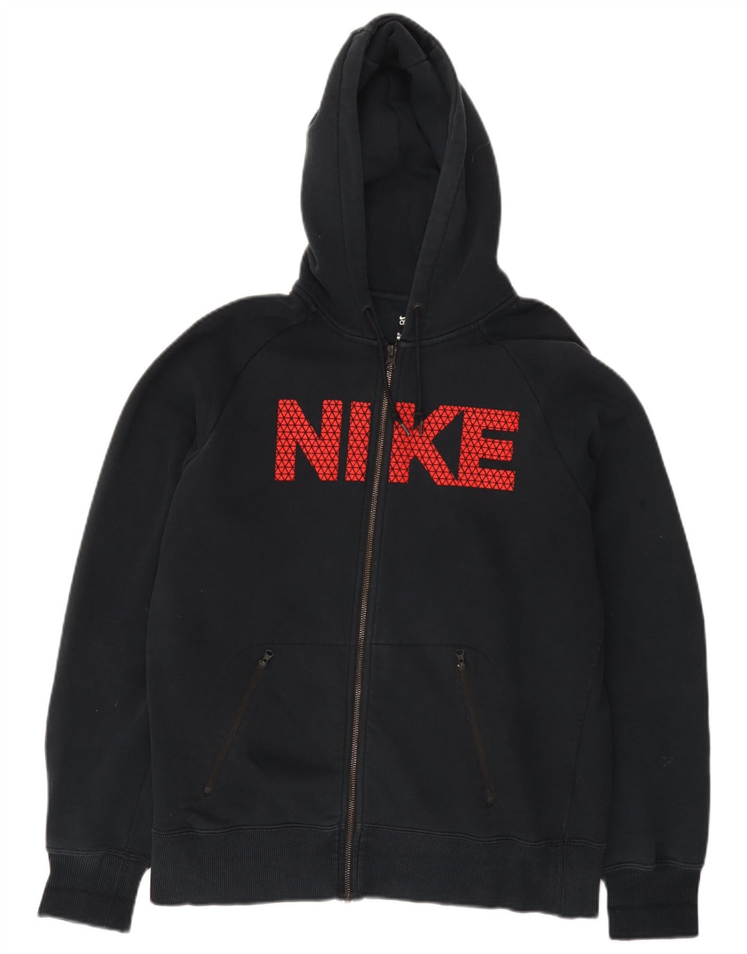 Nike Mens Graphic Zip Hoodie Sweater Medium Black Cotton