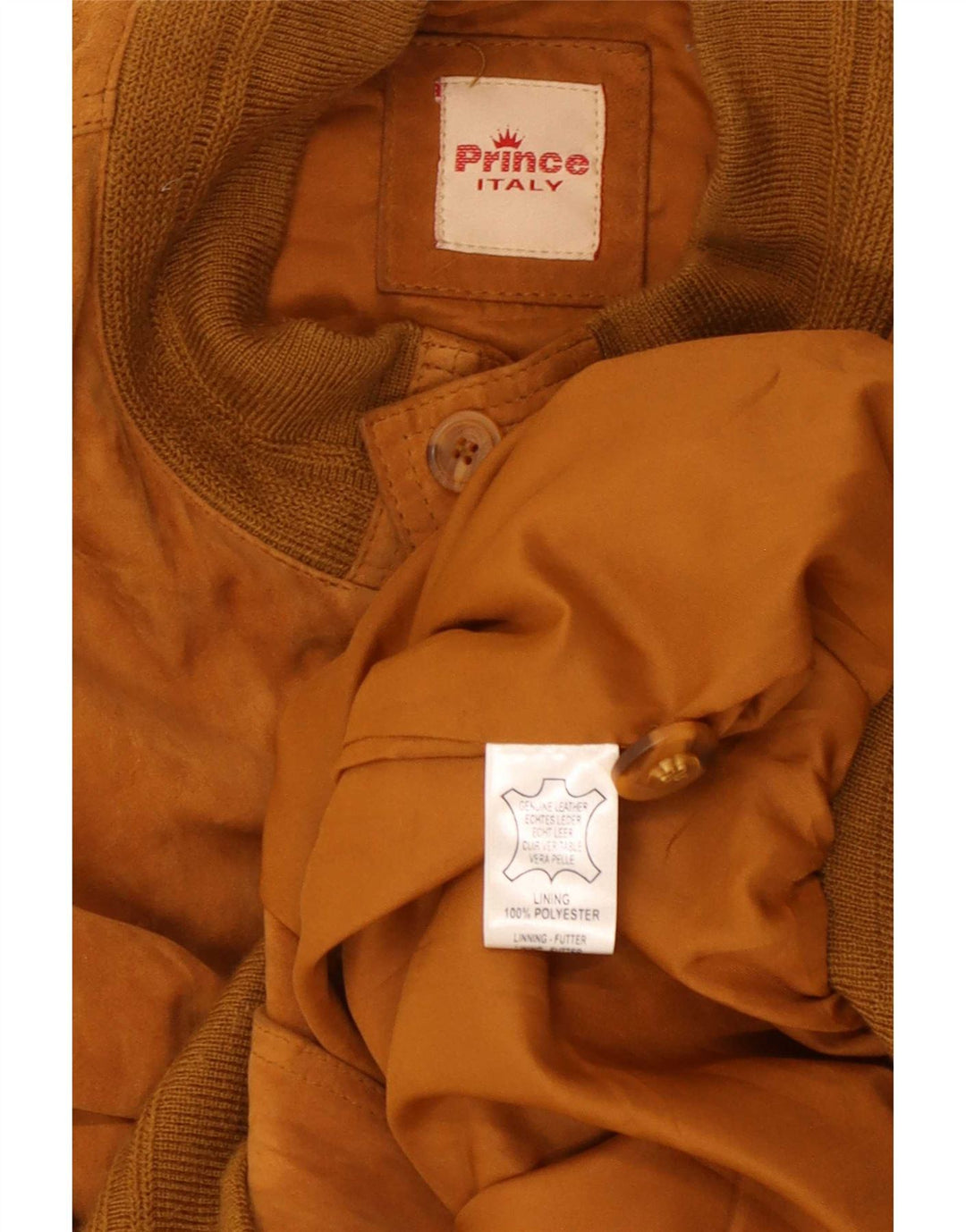 Prince Veste Bomber en Daim pour Homme UK 40 Grand Cuir Beige