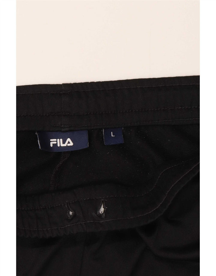 Ανδρική αθλητική φόρμα Fila Παντελόνι μεγάλο μαύρο χρώμα, πολυεστέρα