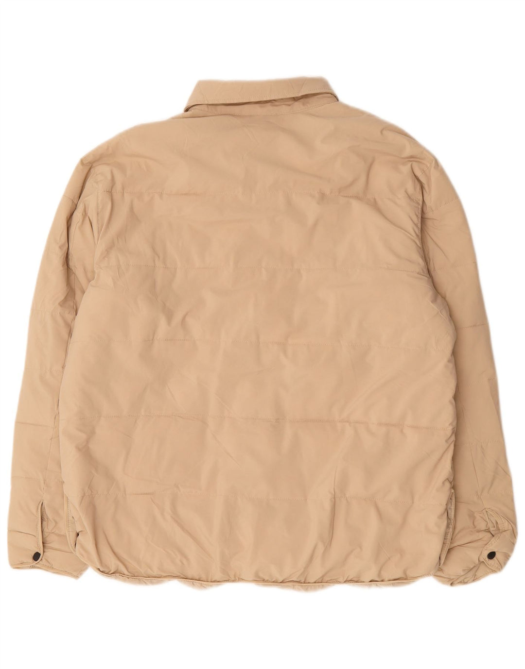 Zara Mens Padded Jacket UK 40 Large Beige Polyester