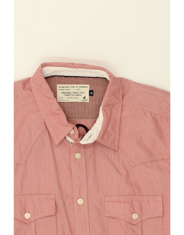 JACK & JONES Mens Graphic Shirt XL Pink Cotton Vintage Jack & Jones and Second-Hand Jack & Jones from Messina Hembry 