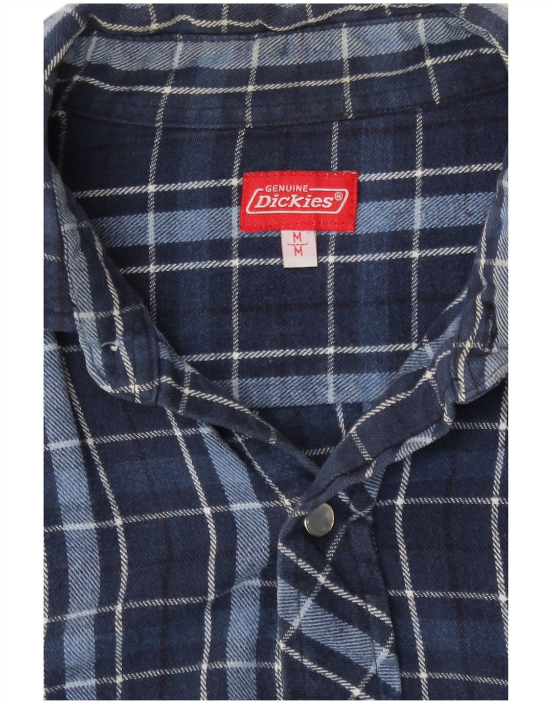 Dickies Mens Flannel Shirt Medium Navy Blue Check