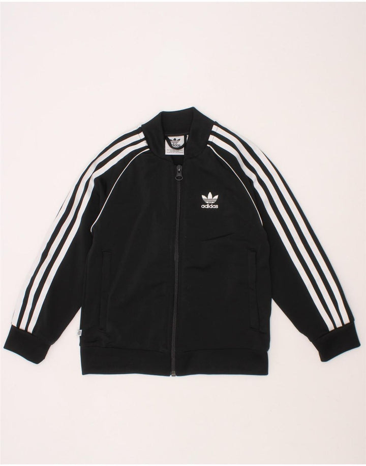 ADIDAS Girls Tracksuit Top Jacket 5-6 Years Black Polyester Vintage Adidas and Second-Hand Adidas from Messina Hembry 